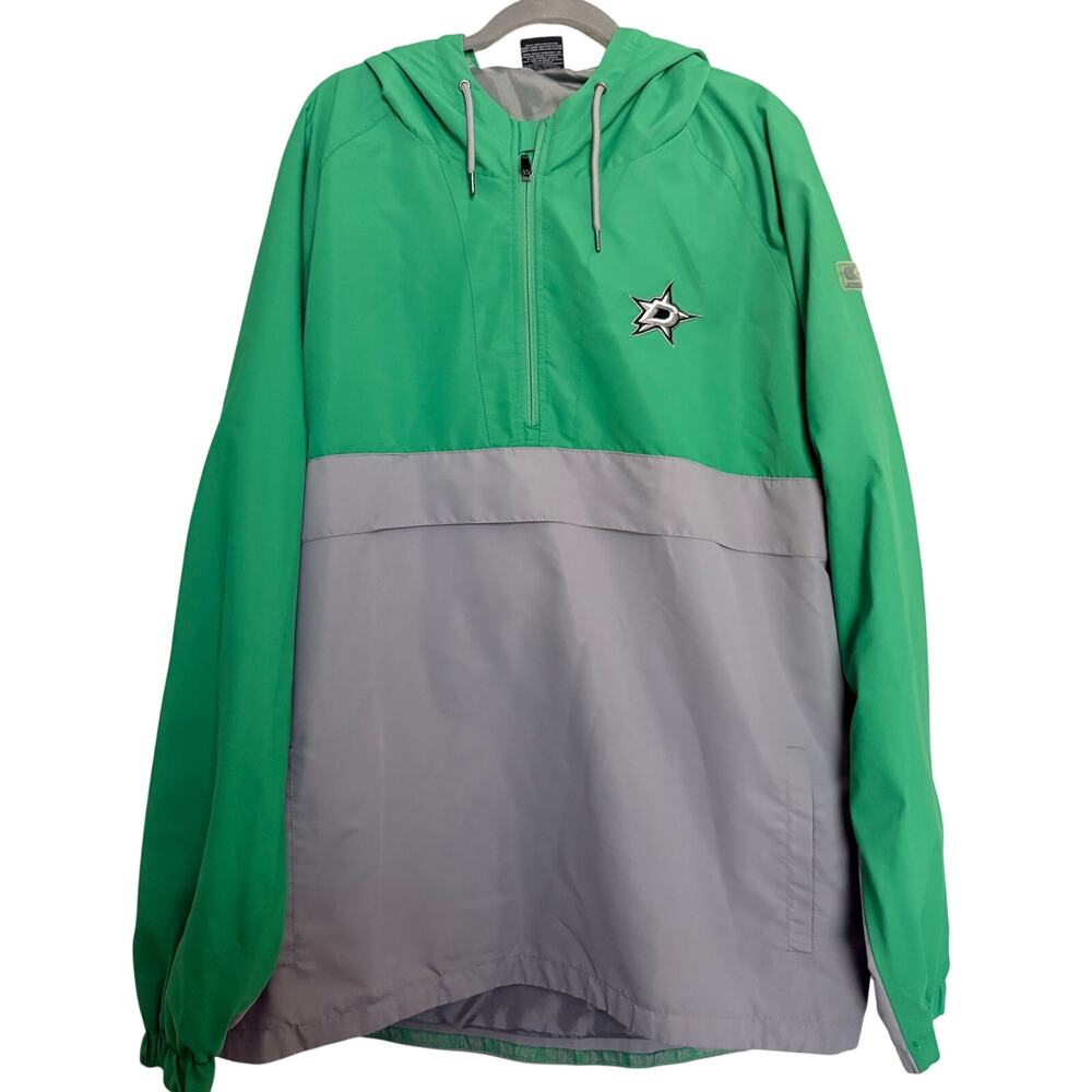 Colosseum Dallas Stars NHL Windbreaker Jacket Anorak 1/4 Zip Hooded Men's 3XL